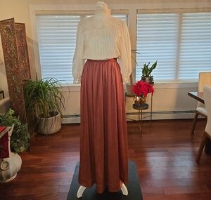 Vintage 1970s Praire Boho Lace Union Made In The USA Maxi Dress XS XXS